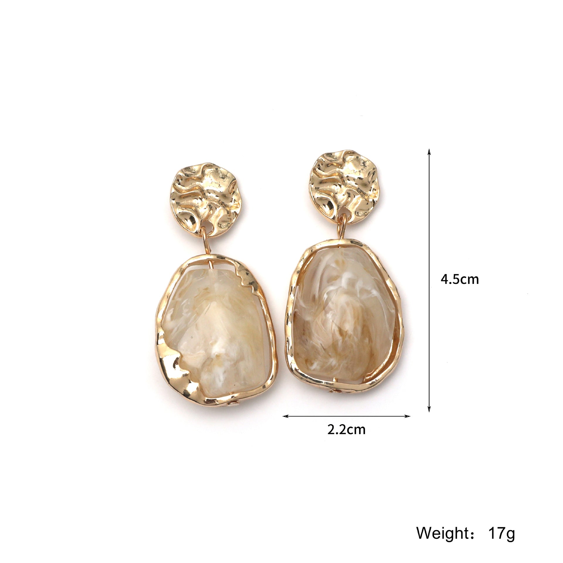 Wholesale Imitation Agate Gemstone Acrylic Vintage Exaggerated Earrings